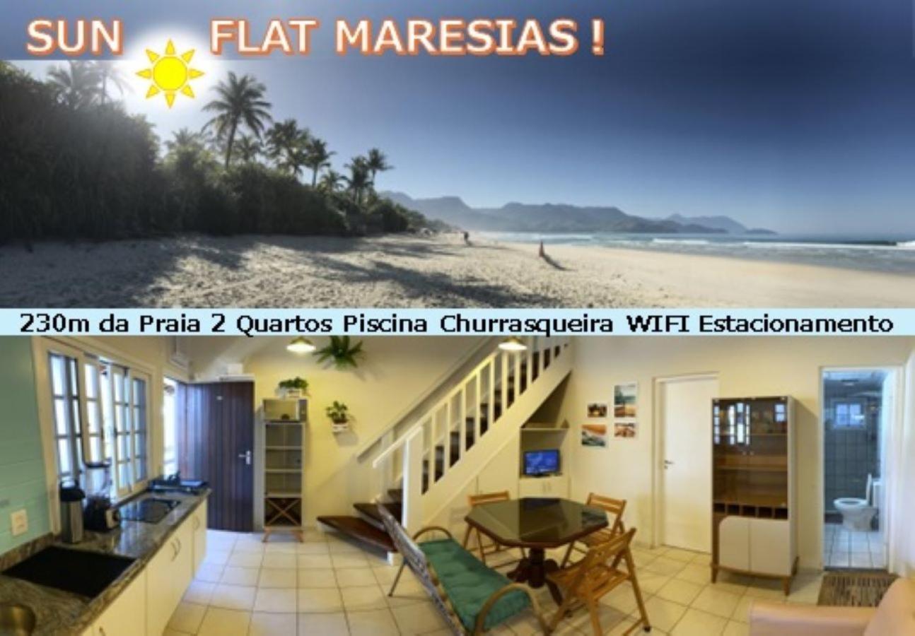 Sun Flat Maresias !! 2 Quartos Piscina Churrasqueira Wifi Estacionamento 230M Da Praia ساو سيباستياو المظهر الخارجي الصورة